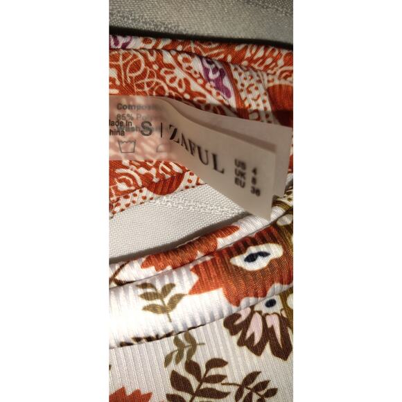 Zaful Bikini Swimsuit Sz S 4 NWT Strappy Back 2 Piece Rust, Brown,White NEW - Picture 7 of 15